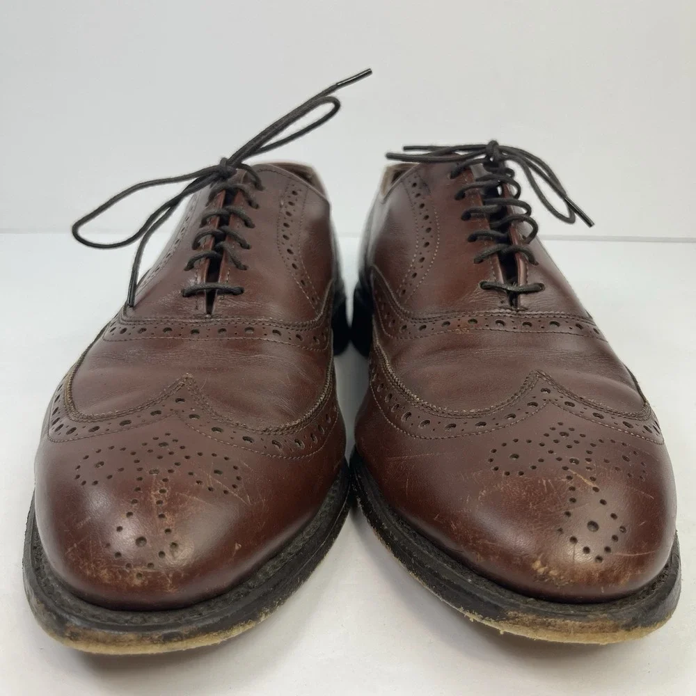 Allen Edmonds Chester Brown Leather Oxford Wingtip Dress Shoes Men's Size 8.5D